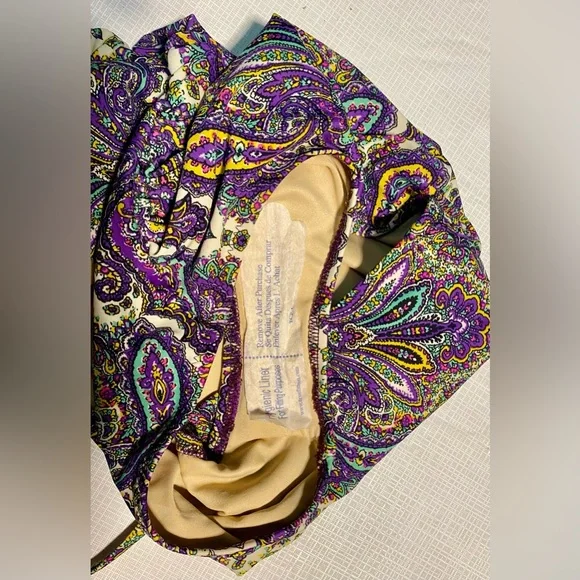 New NWT J. Crew Paisley Sz 4 one pieces swimsuit underwire ruched - Picture 6 of 6